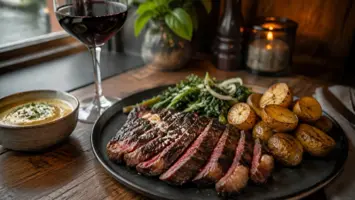 Stemningsbilde: steakhouse og grillet biff i Bergen