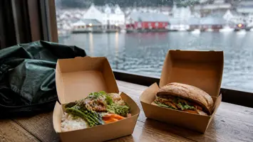 Stemningsbilde: take away og mat til henting i Bergen
