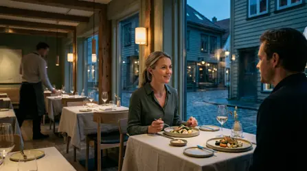 Stimmungsbild: Restaurants im Zentrum von Bergen