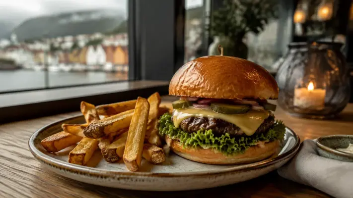 Stemningsbilde: Beste burger i Bergen