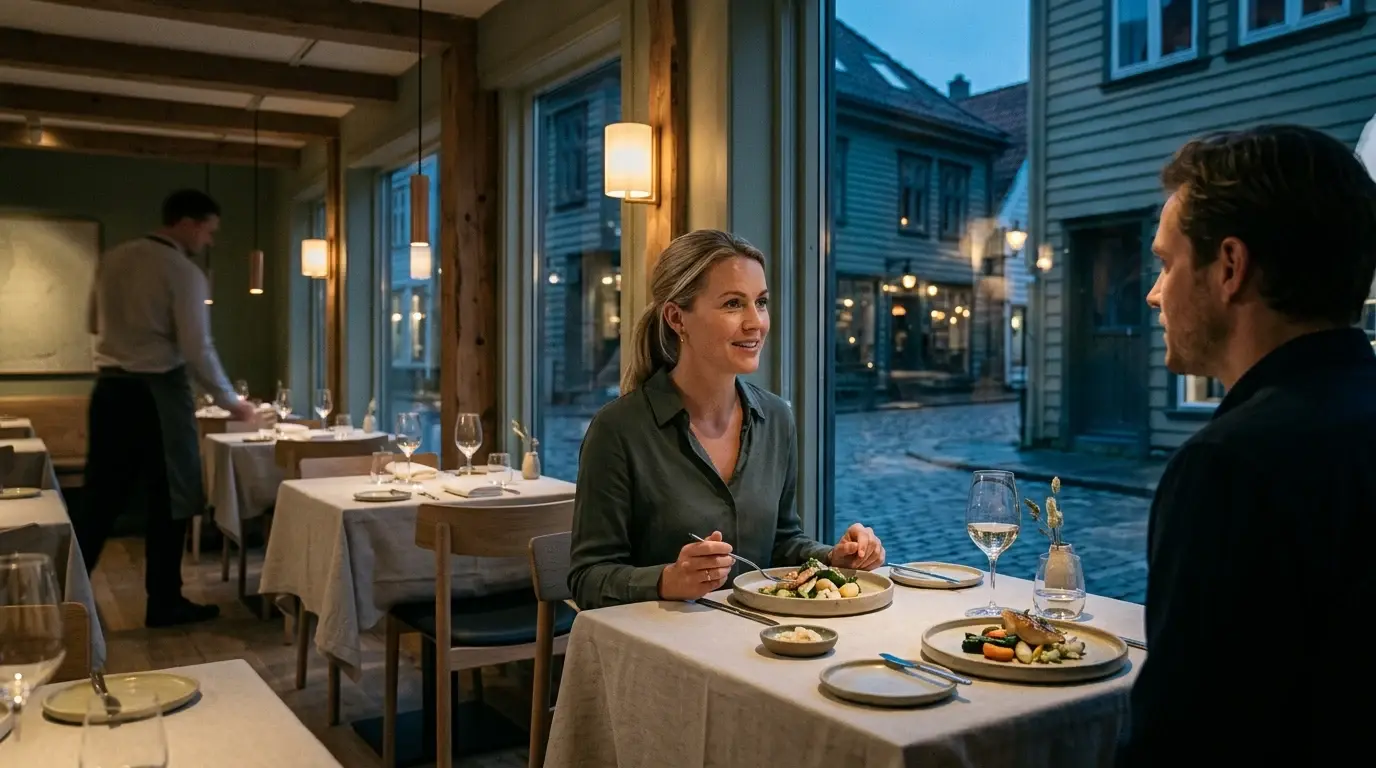 Stimmungsbild: Restaurants im Zentrum von Bergen