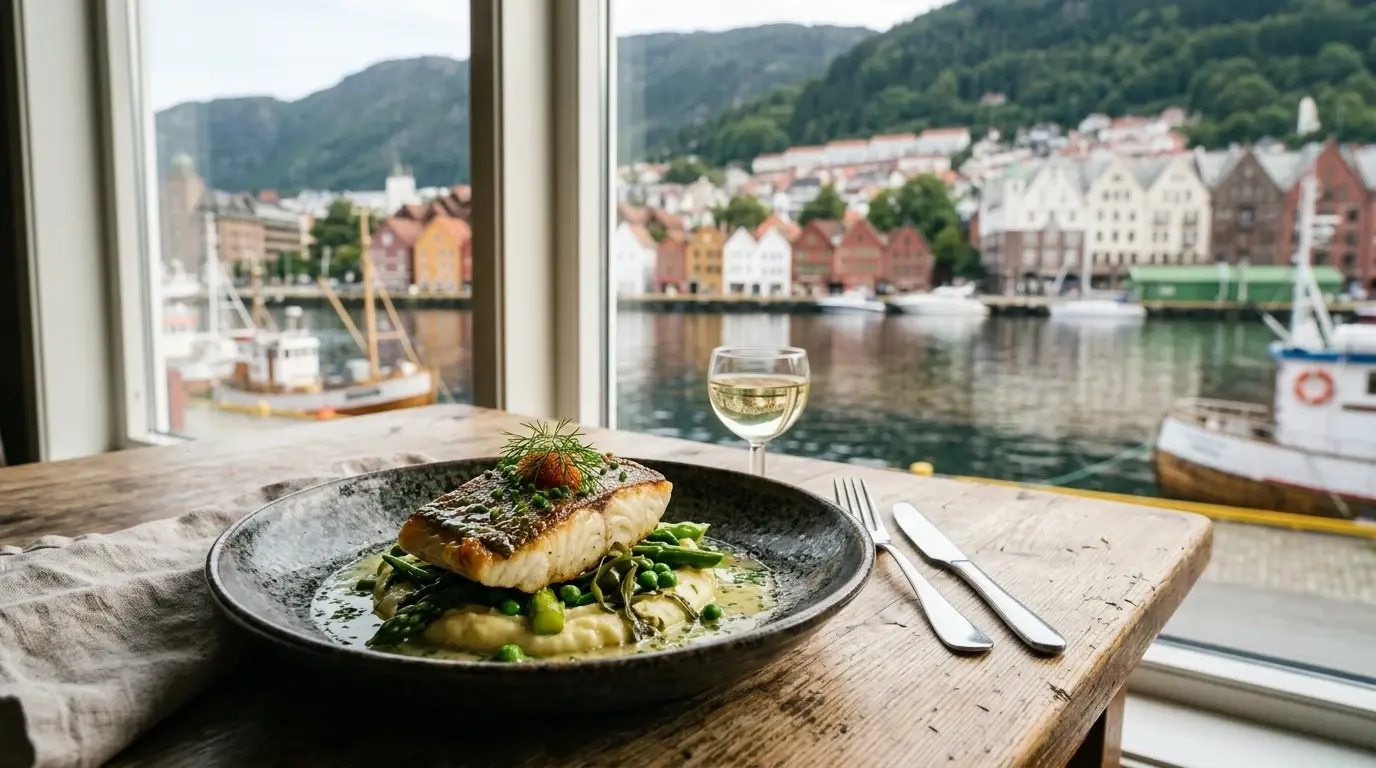 Stemningsbilde: Beste fiskerestauranter i Bergen